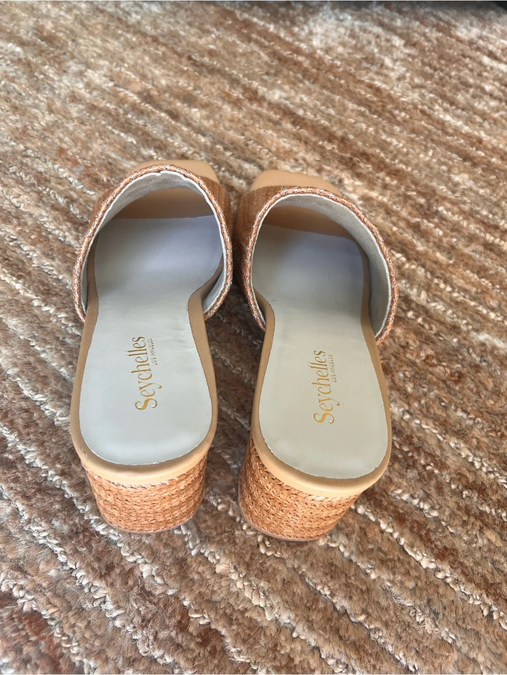 Seychelles Woven Tan Slide Mules
